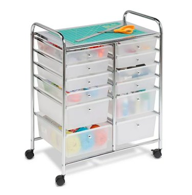 Honey Can Do Rolling Storage Cart and Organizer With 12 Plastic Drawers