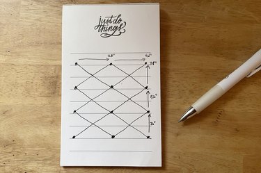 Notepad with trellis design sketched out