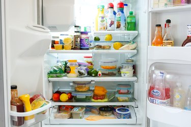 messy refrigerator