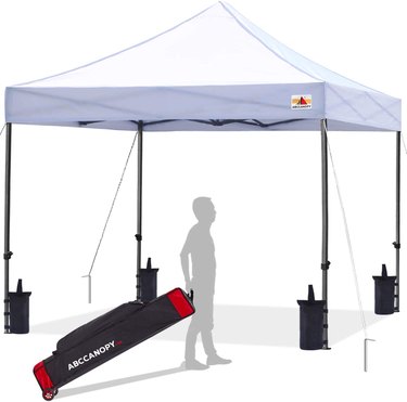 ABCCanopy Pop Up Tent assembled with carrying case