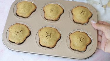 Baked madeleines in pan