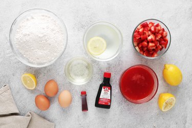 Ingredients for strawberry lemonade cake