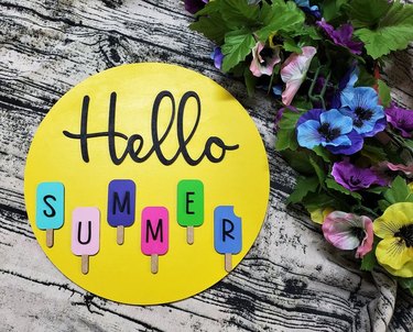 Hello Summer Popsicle Door Hanger