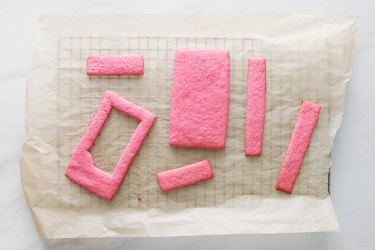 Pink sugar cookies for Barbie box cookies