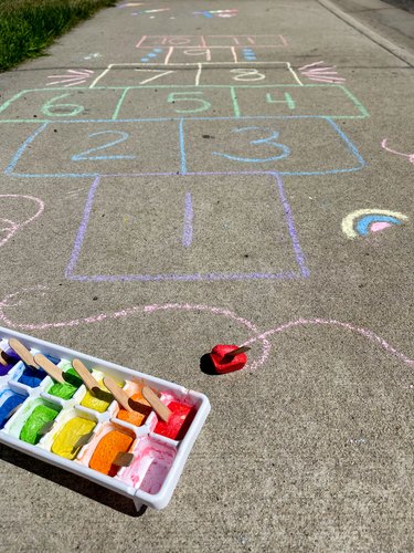 hopscotch with ice chalk