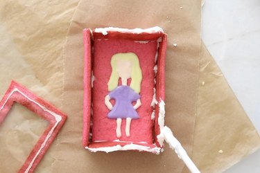 Barbie box cookies with royal icing