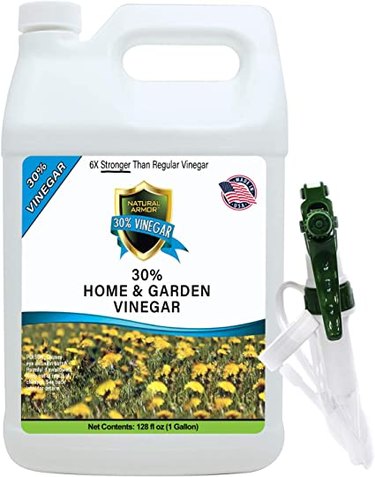 Natural Armor 30-percent vinegar organic herbicide for weeds and grass.