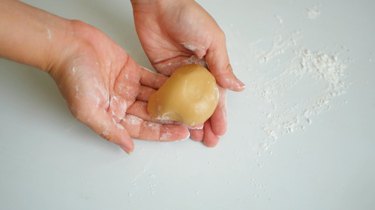 tapioca dough in hands