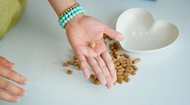 rolling tapioca dough into pearls