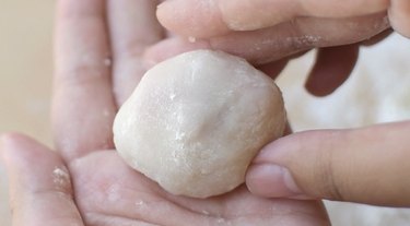 Mochi ball in palm of hand