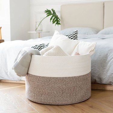 White and rope basket