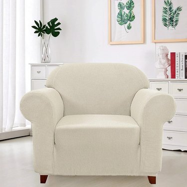 Ivory armchair slipcover