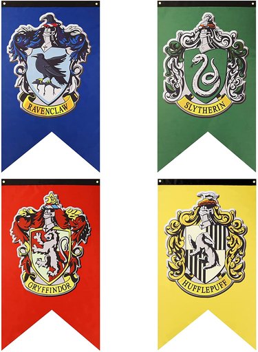 Banners for the four Hogwarts houses