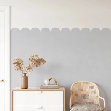 Scallop pattern painted on wall