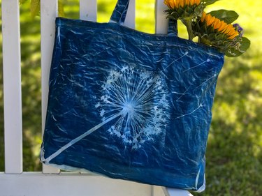 Allium solar print on a tote bag