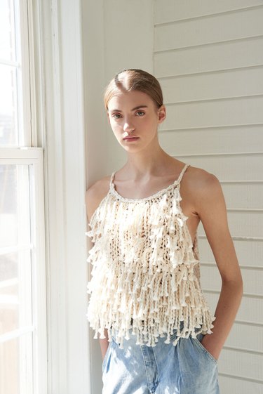 DIY Knit Fringe Tank Top