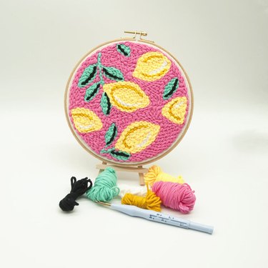 Beginner Punch Needle Kits, Plants Pattern Fabric,punch Needle Tool  Threader Fabric Embroidery Hoop Yarn Rug, Mother's Day Gift,diy Gift 