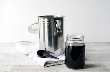 Mason jar cup of cold-brew coffee