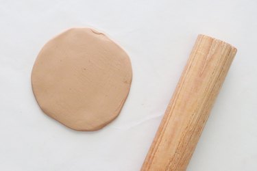 Rolling clay for pizza slice BFF necklaces