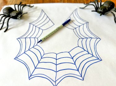 draw a spiderweb on paper