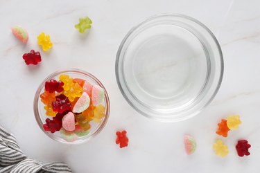 Ingredients for gummy candy ice cubes