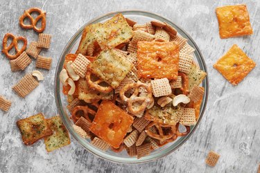 No-bake Chex mix with homemade Cheez-Its