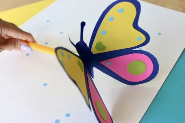 Finished fluttering paper butterfly