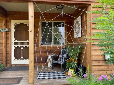 finished giant spider web