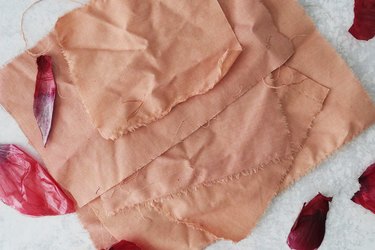 Cotton fabric dyed with red onion peels