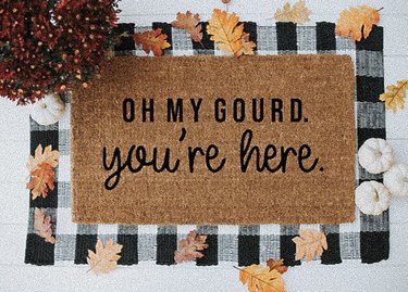 Fall Vibes Door Mat Fall Doormat Welcome Mat Gourd Fall 