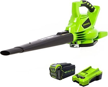 Greenworks cordless vacuum and blowers easily picks up the leaves and blows them without the constraints of a cord.