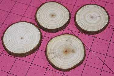 four wood slices