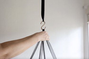 hanging chandelier ribbon from an S-hook