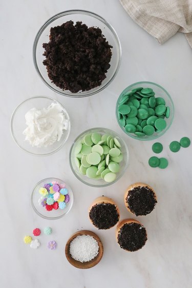 Ingredients for cactus cake balls