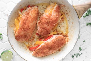 Sear chicken breasts until browned