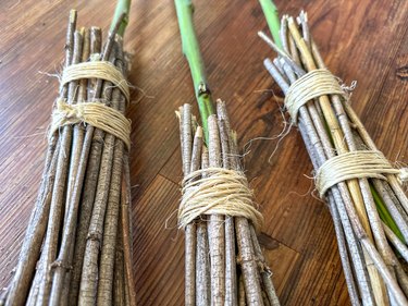 different ways to tie the brooms