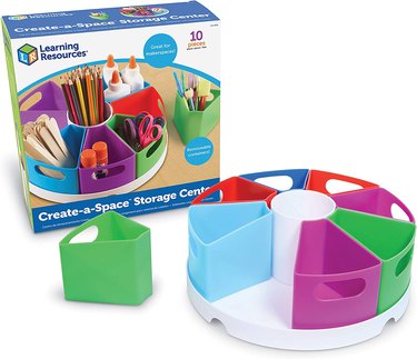 Round colorful organizer with eight compartments