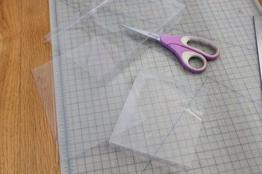cutting the clear plastic