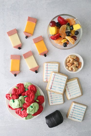 Edible Letter Charcuterie Board with Letter Cookies for Back-to-School