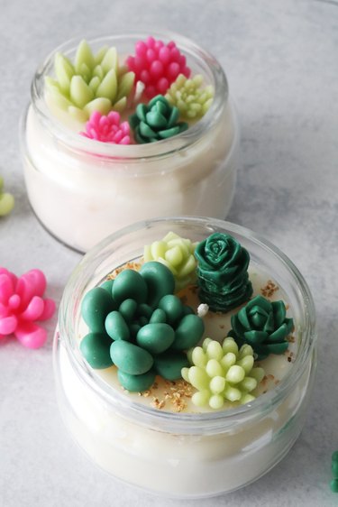 Succulent terrarium candles