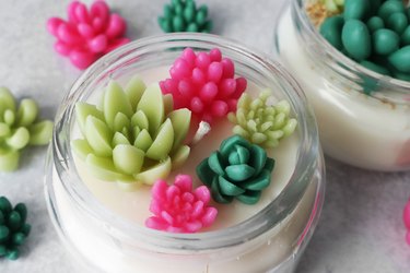 Succulent terrarium candle