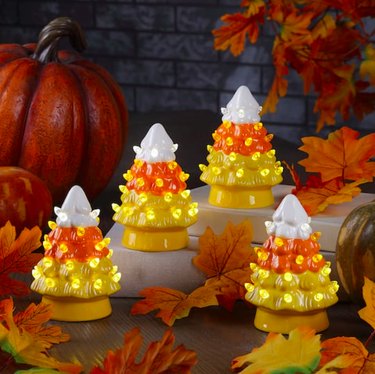 Set of 4 LED Illuminated Halloween Candy Corn Trees from Michaels