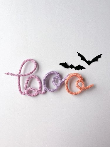 Pastel Boo Knitted Wire Sign from Etsy