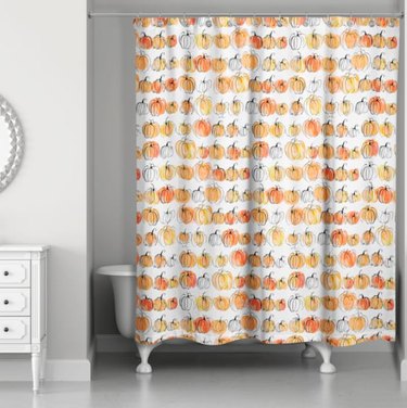 Watercolor Pumpkins Shower Curtain from Michaels