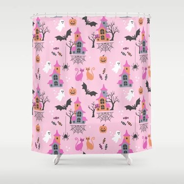 Pink Halloween Spooky Party Shower Curtain from Society6
