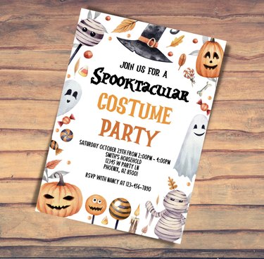 Spooktacular costume party Halloween invitation