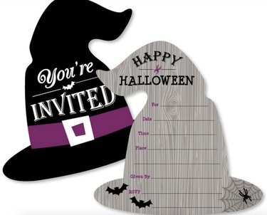 Witch-shaped Halloween invitation