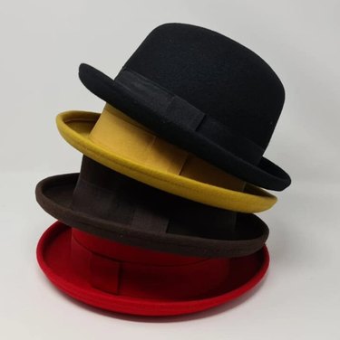 Stack of four bowler hats