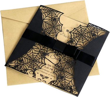 Black laser cut Halloween party invitation