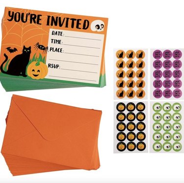 You're Invited Halloween invitations with stickers and envelopes